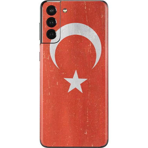 Turkish Flag Distressed Galaxy S21 Plus 5G Skin